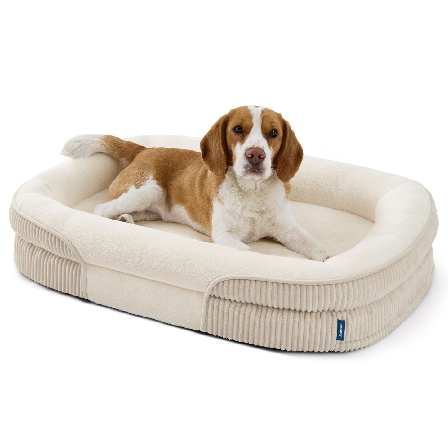 Ovales Hundekissenmit Nackenrolle