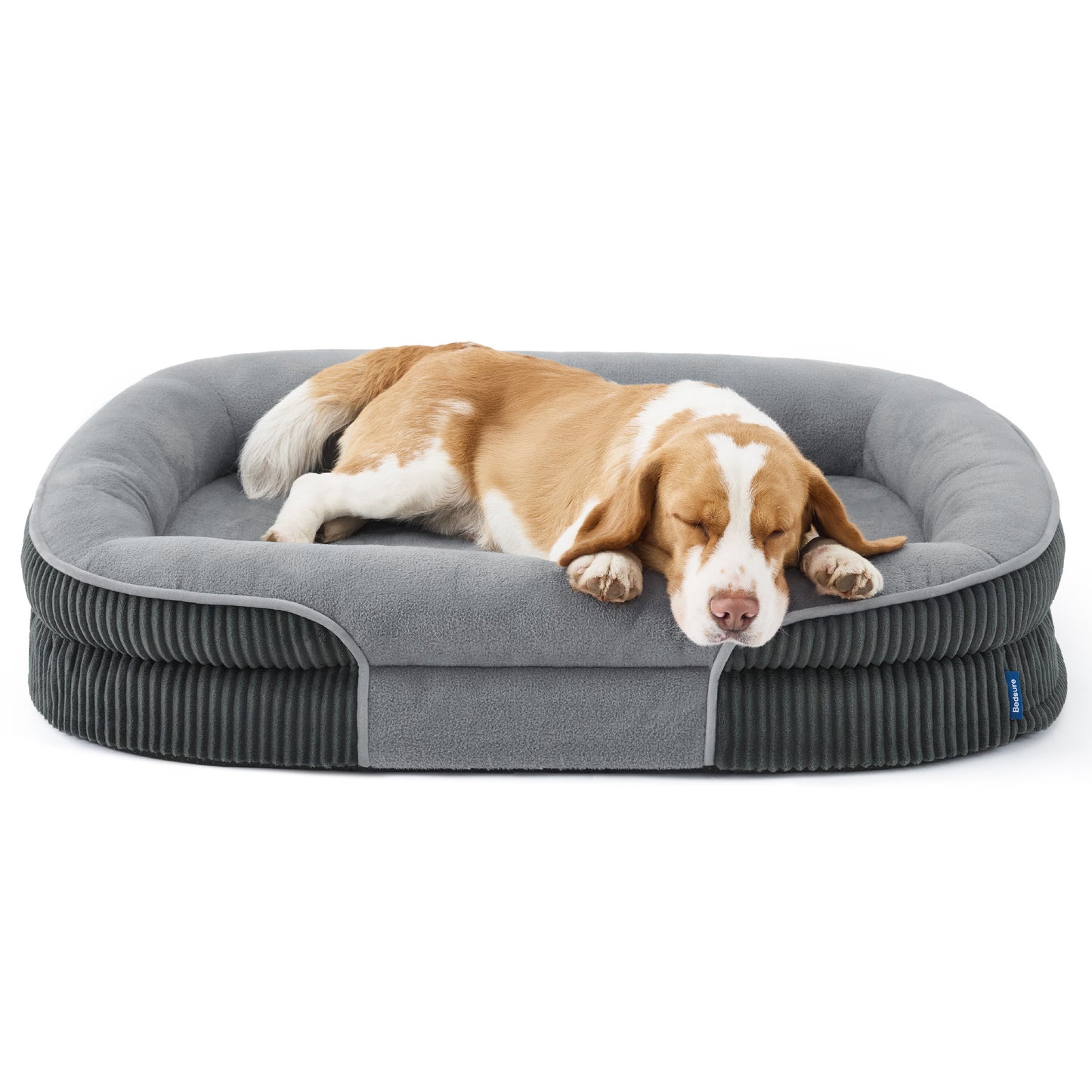 Ovales Hundekissenmit Nackenrolle