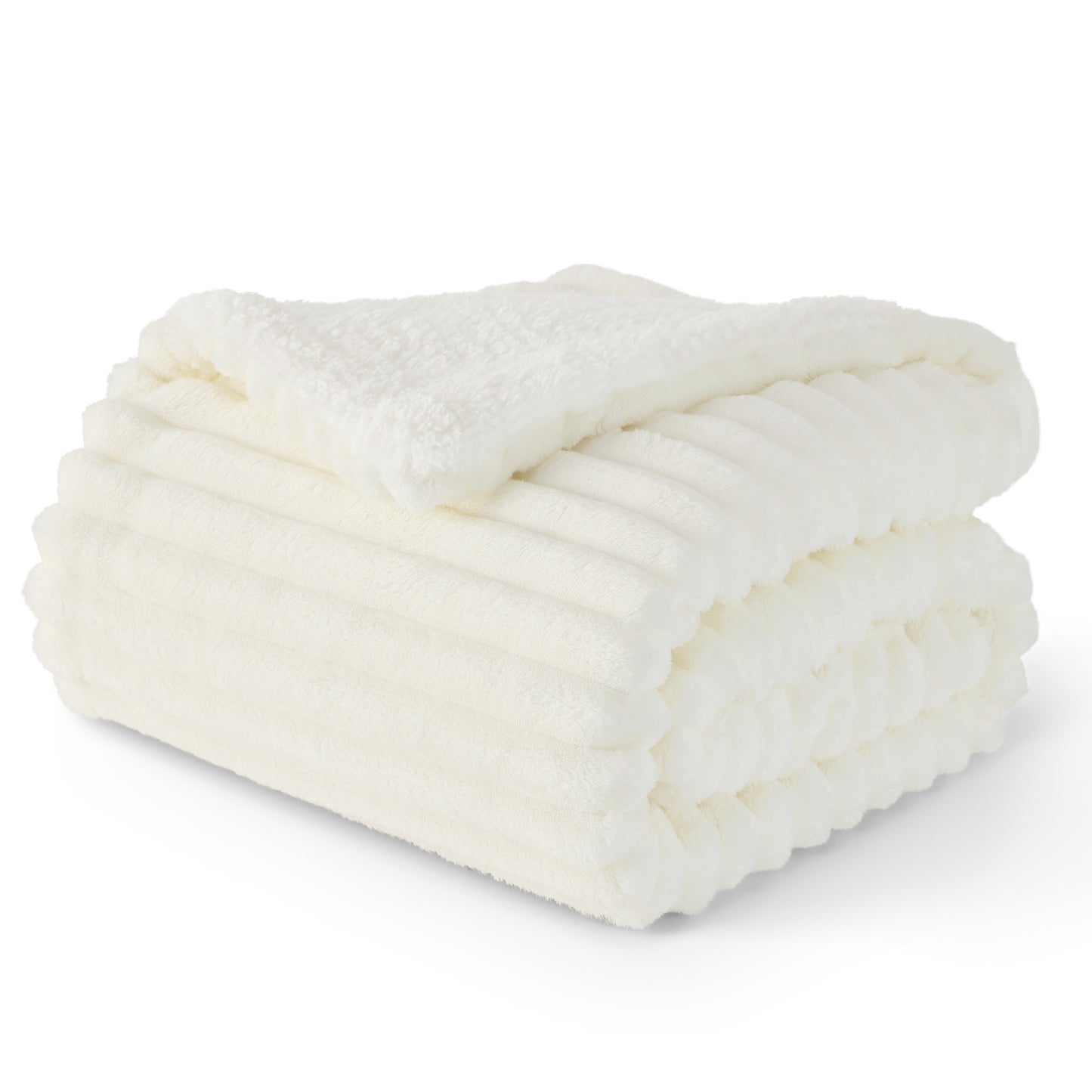 Jacquard Flauschige Sherpa Decke mit Streifenmuster