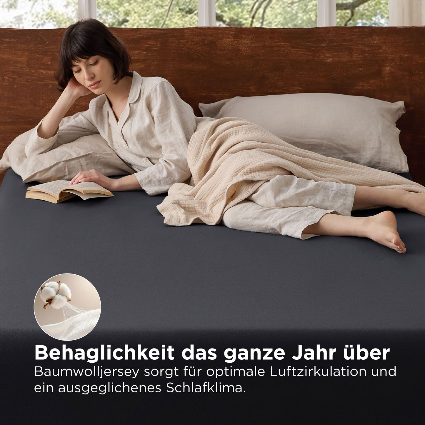 100% Baumwolljersey Spannbettlaken