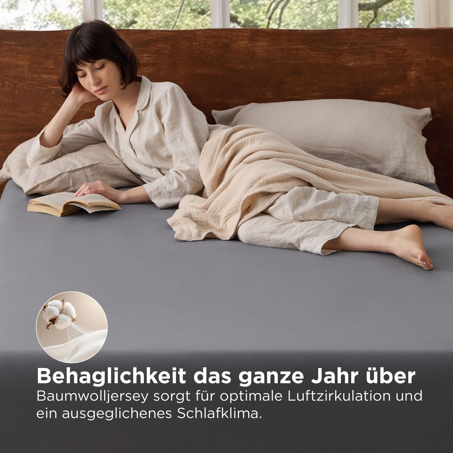 100% Baumwolljersey Spannbettlaken