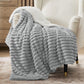 Jacquard Flauschige Sherpa Decke mit Streifenmuster