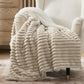 Jacquard Flauschige Sherpa Decke mit Streifenmuster