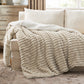 Jacquard Flauschige Sherpa Decke mit Streifenmuster