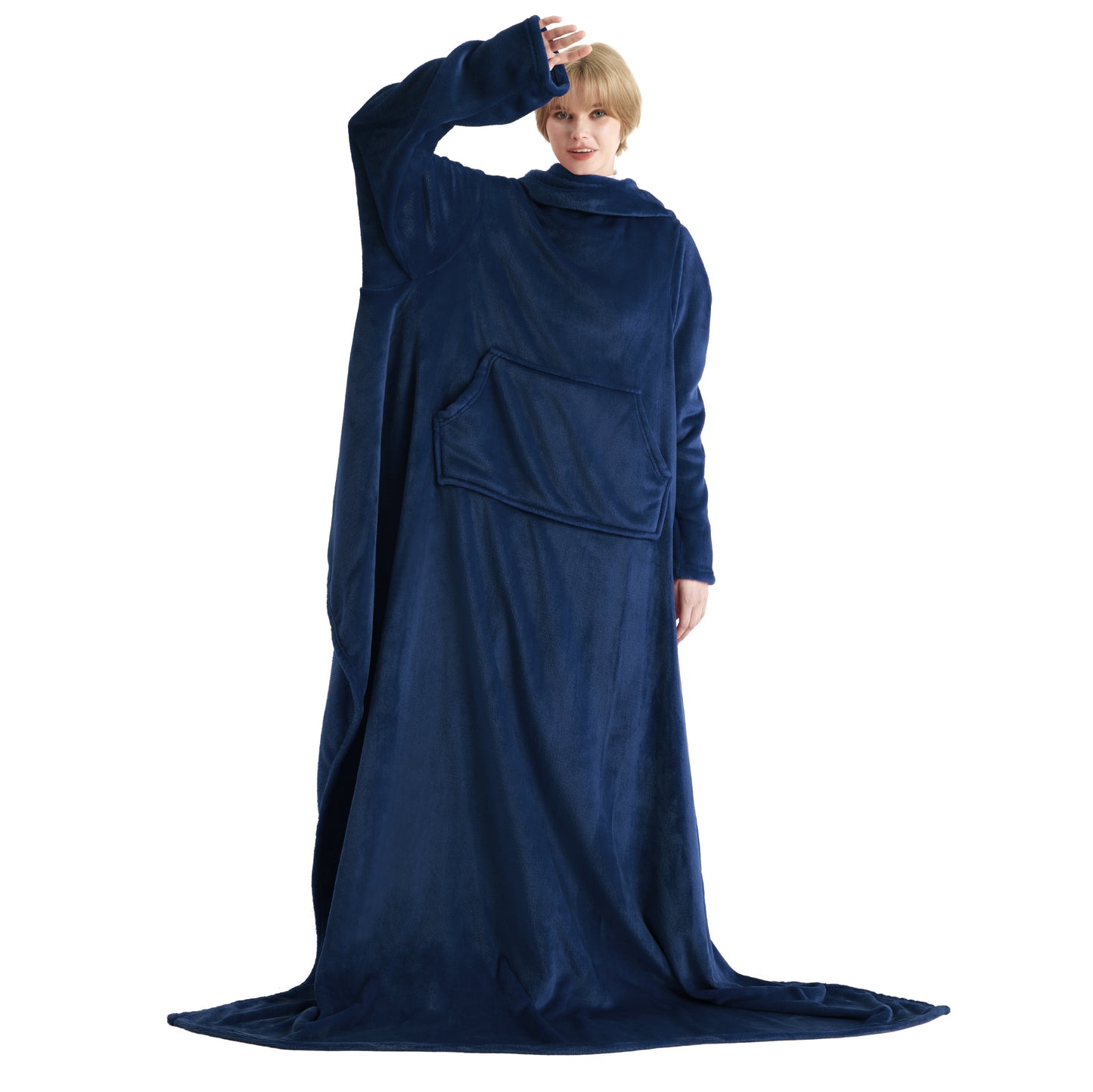 Tragbare Fleece Decke mit Ärmeln