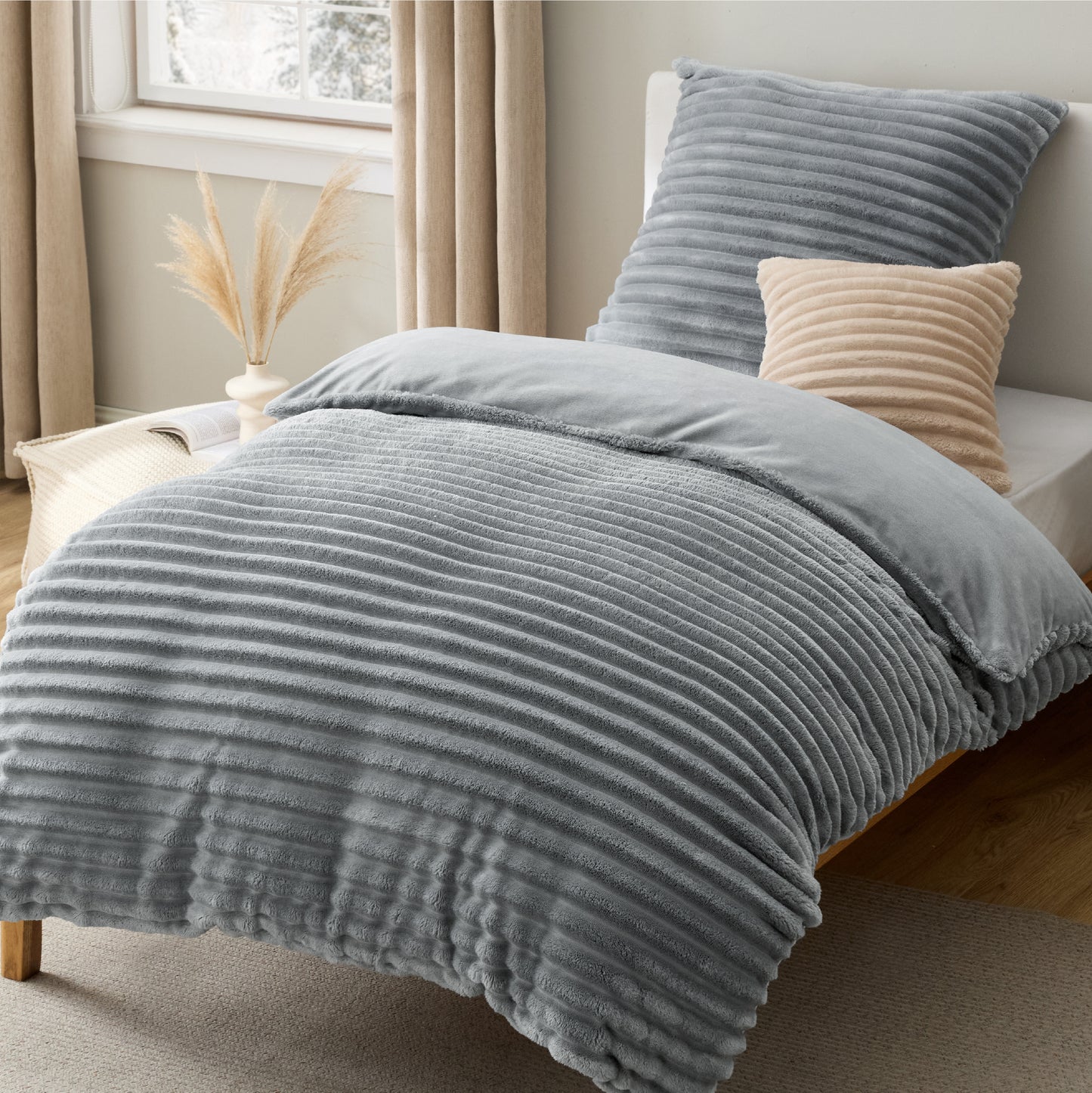 Flanell-Bettwäsche-Set mit Streifenmuster