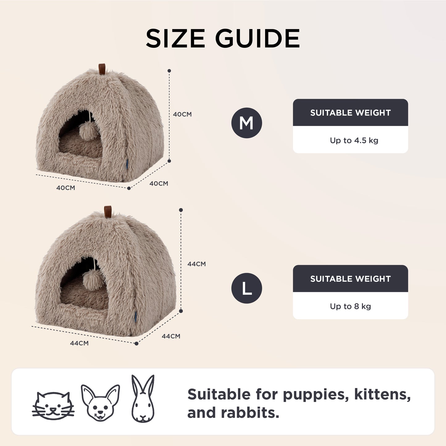 Gemütliches Höhlen-Plüschzelt für Katzen