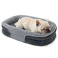 Ovales Hundekissenmit Nackenrolle