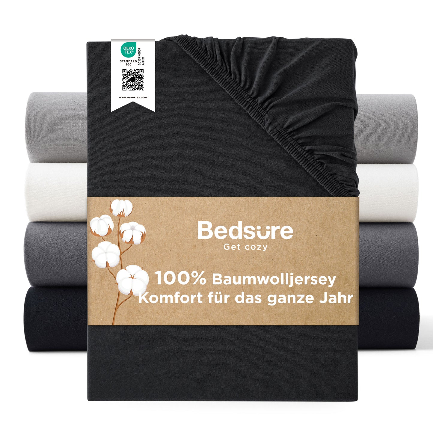 100% Baumwolljersey Spannbettlaken