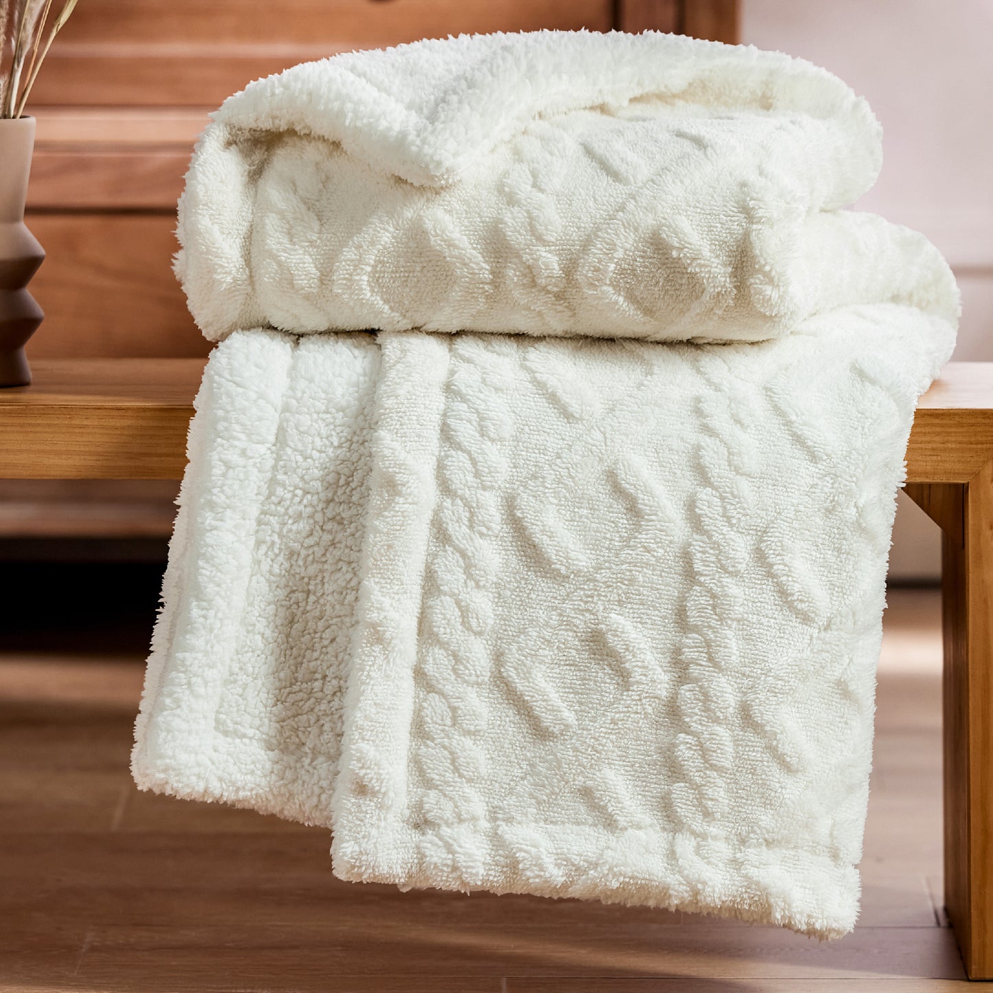 Sherpa Kuscheldecke für Sofa