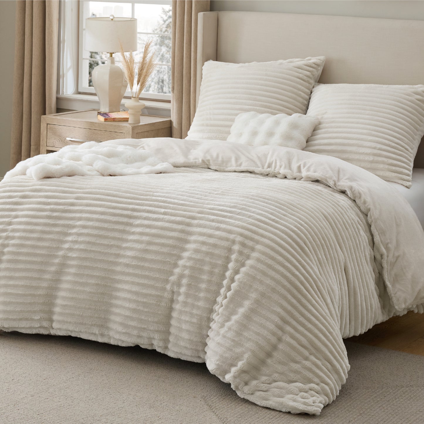 Flanell-Bettwäsche-Set mit Streifenmuster