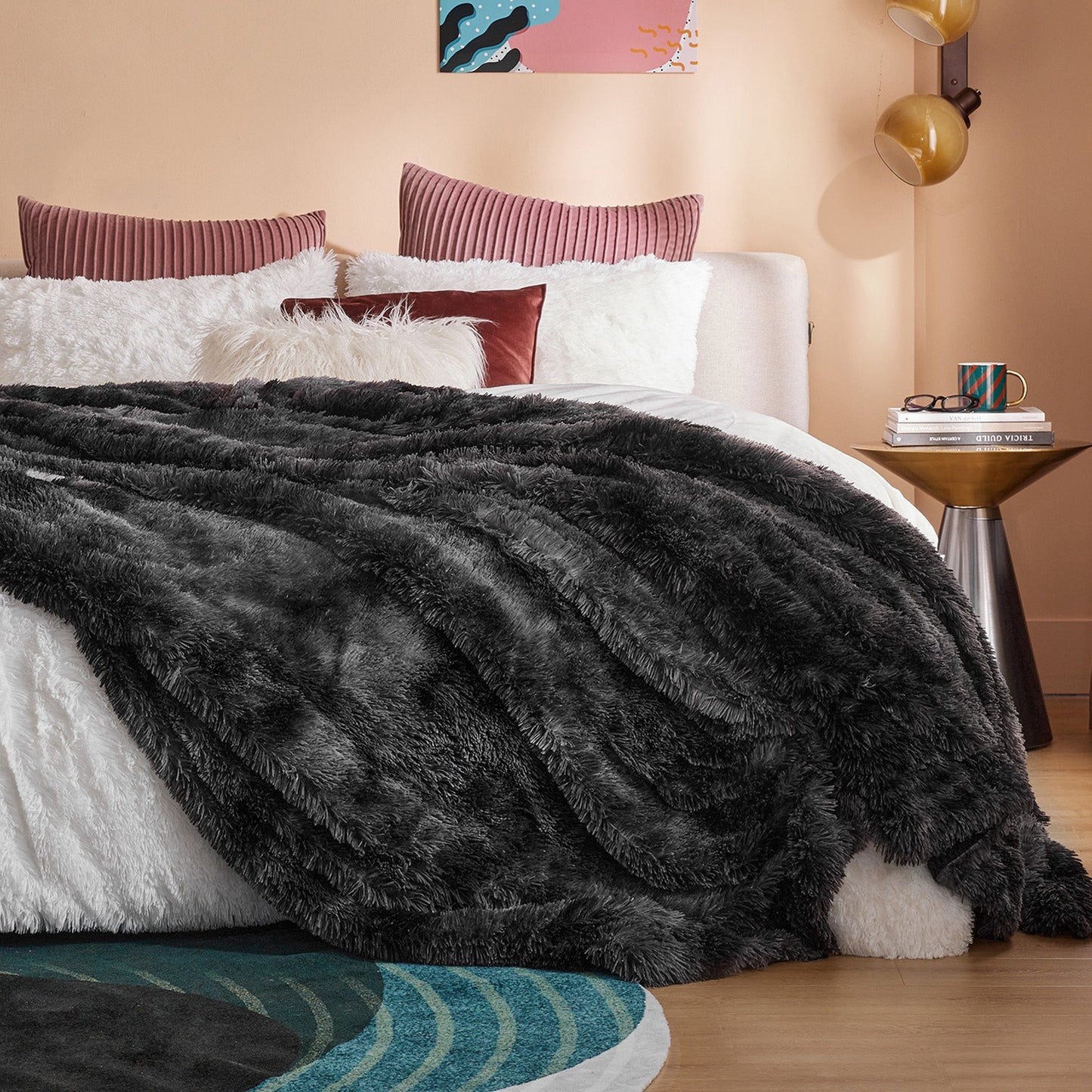 Flauschige Kunstfell Decke