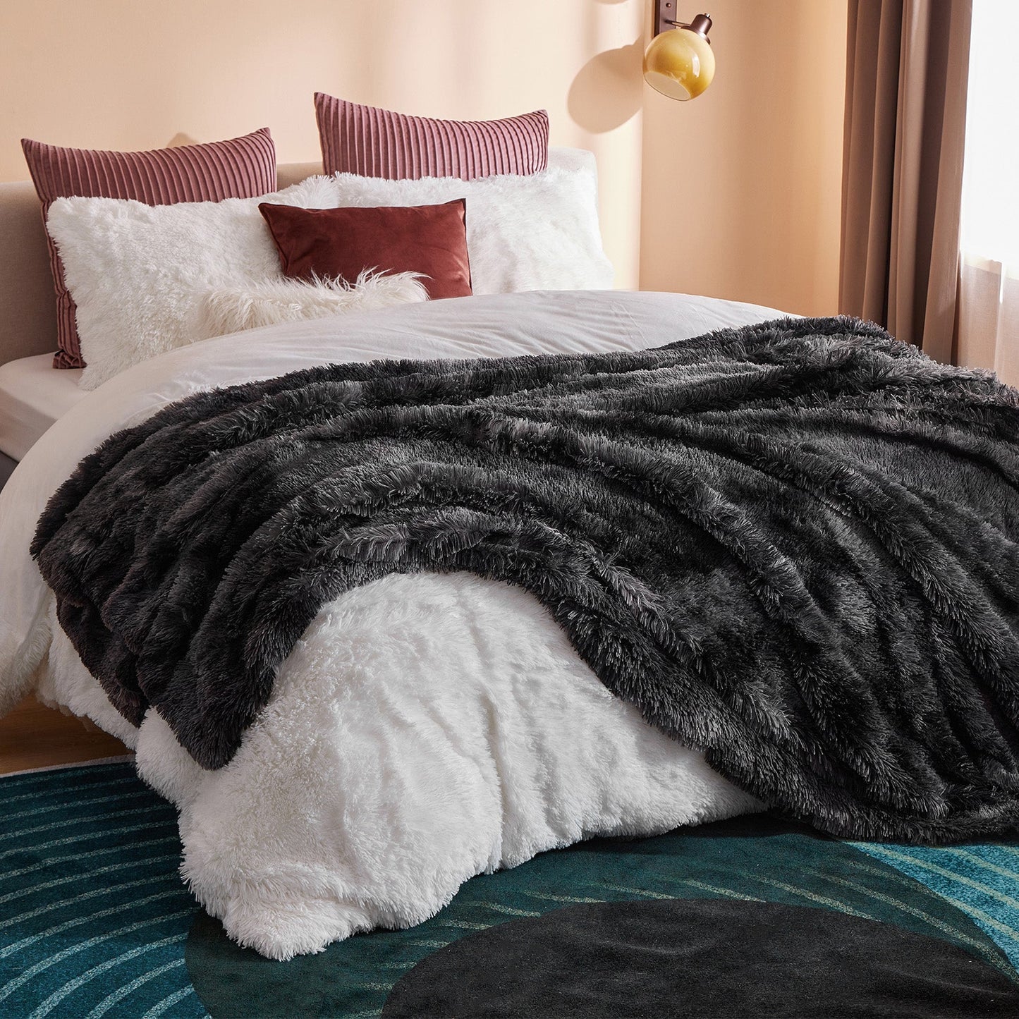 Flauschige Kunstfell Decke