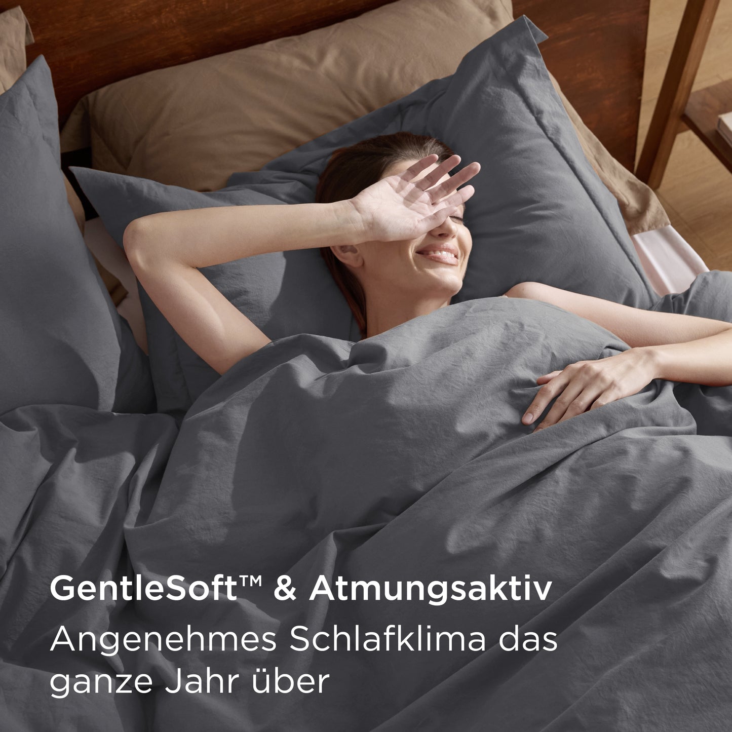 Gewaschene Baumwolle Uni Bettwäsche Set