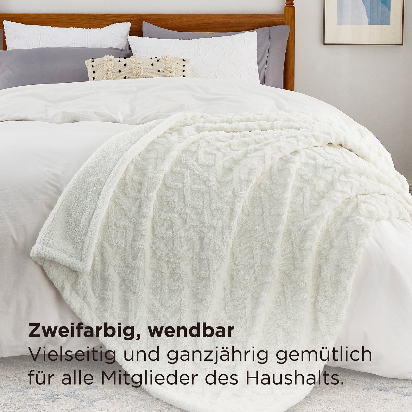 Sherpa Kuscheldecke für Sofa