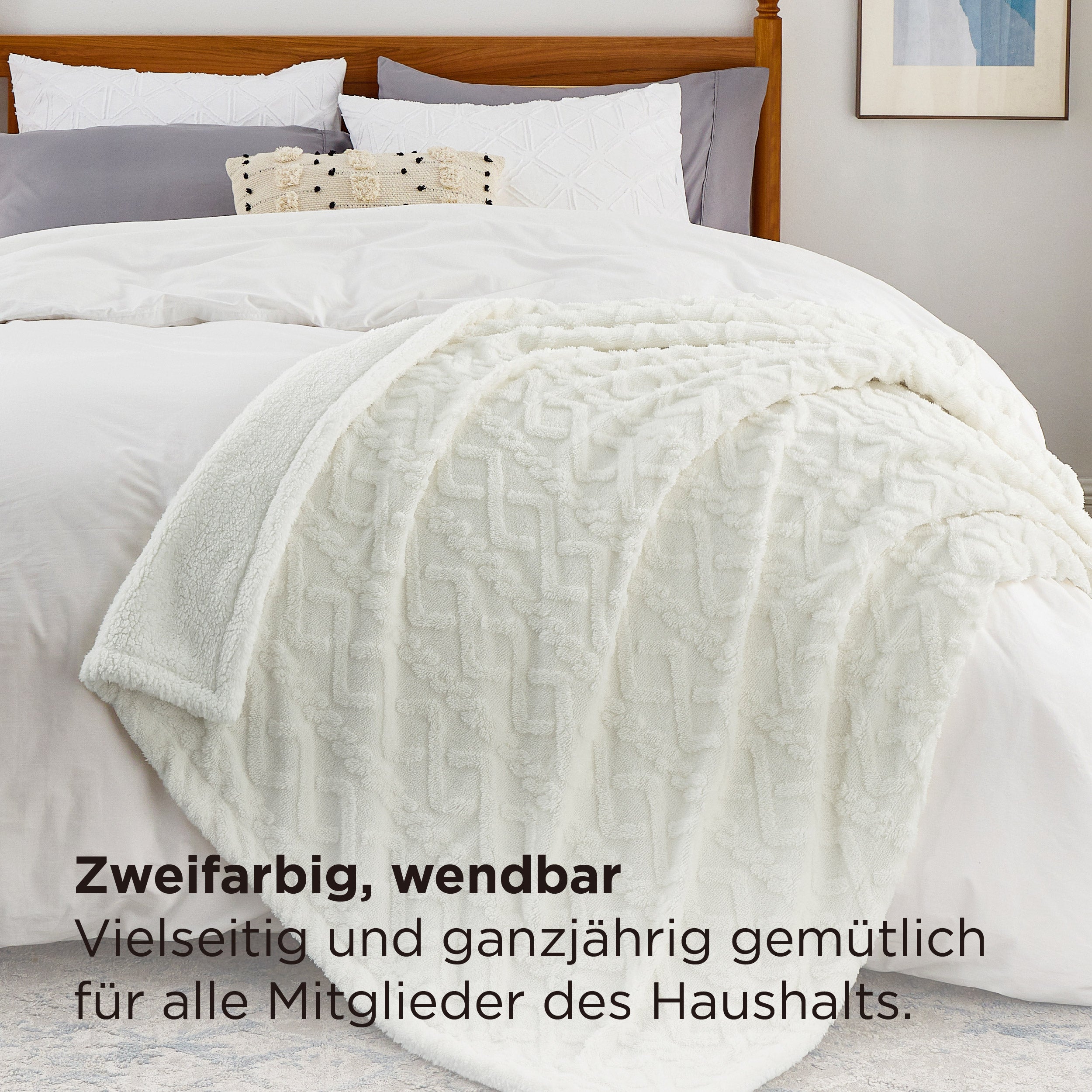 Sherpa Kuscheldecke für Sofa