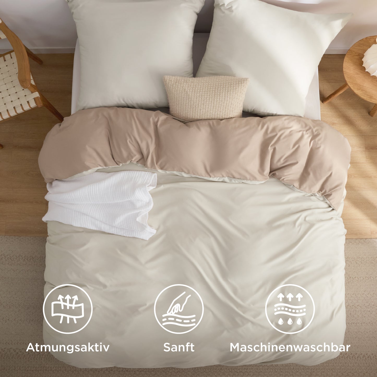 Gebürstetes Polyester Mikrofaser-Bettwäsche-Set