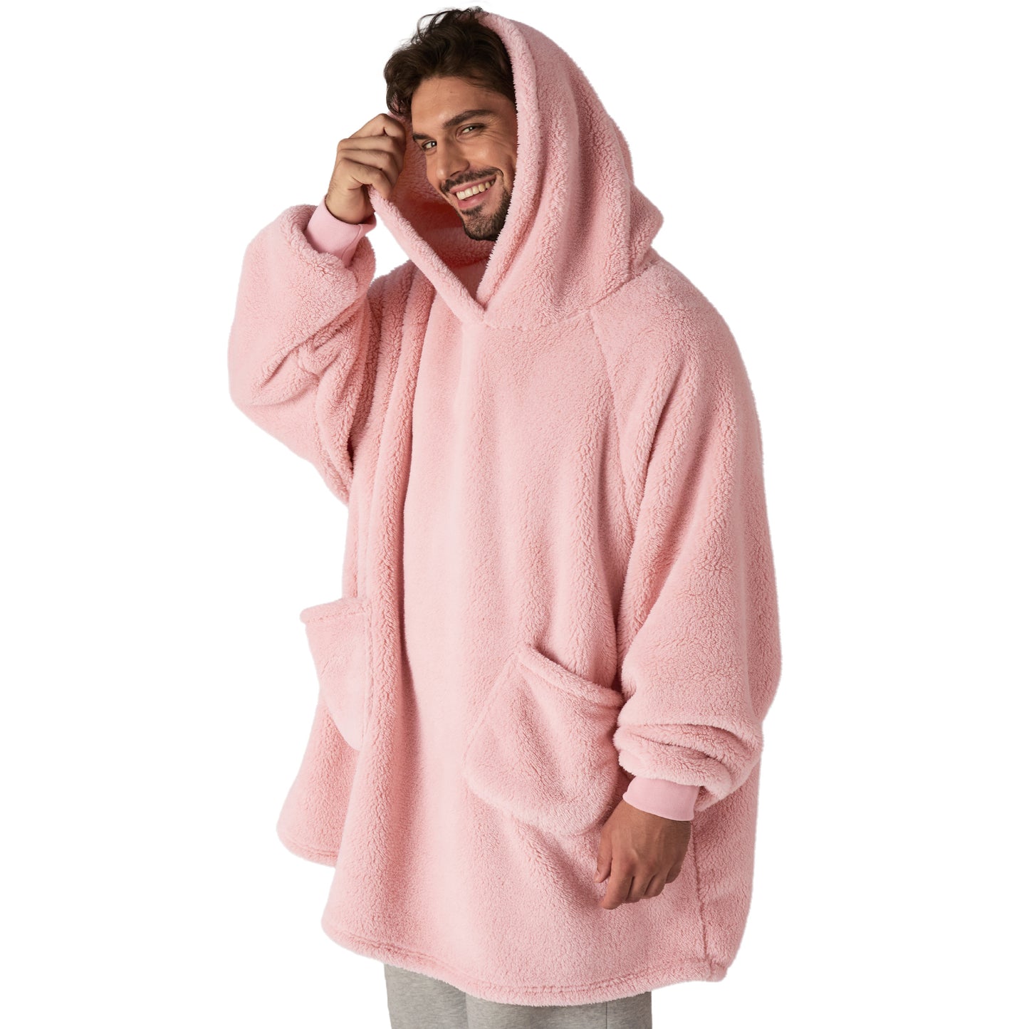 Sherpa Hoodie Decke mit Ärmeln
