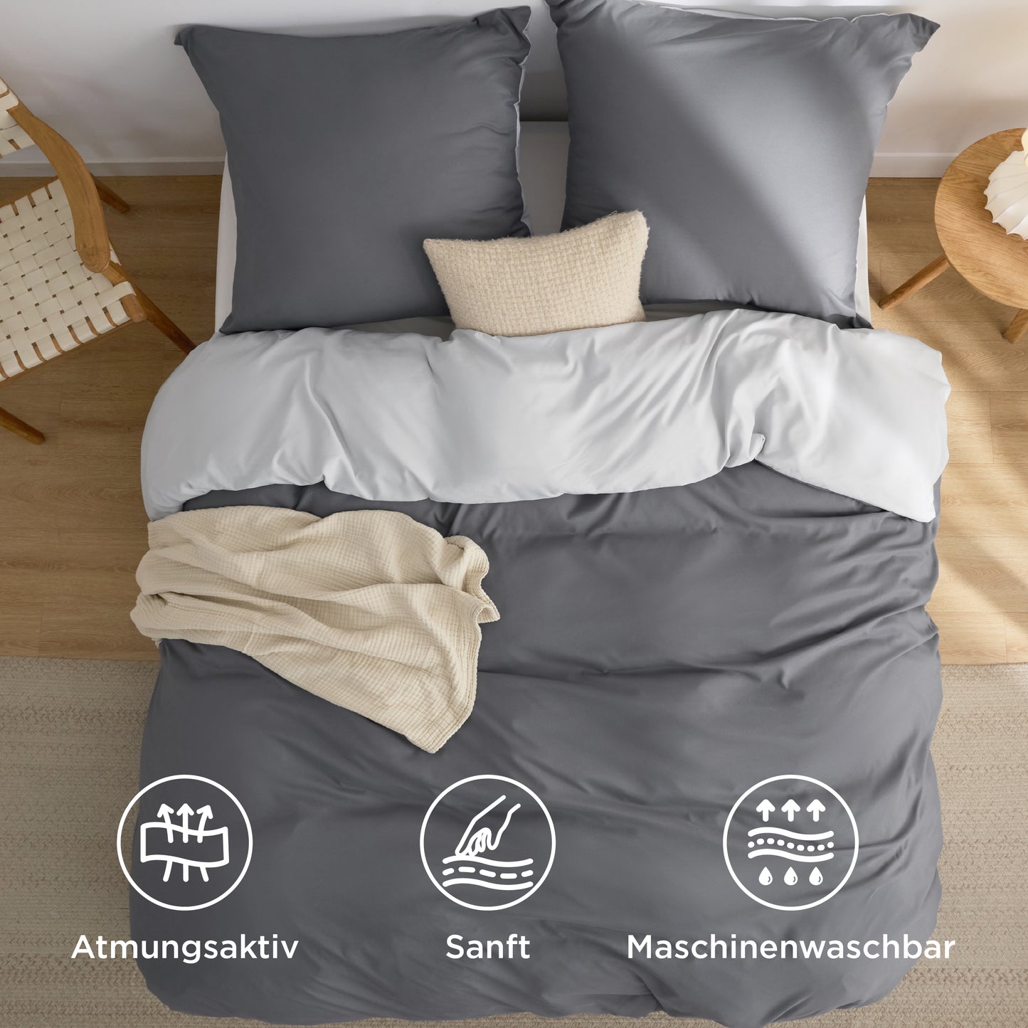 Gebürstetes Polyester Mikrofaser-Bettwäsche-Set