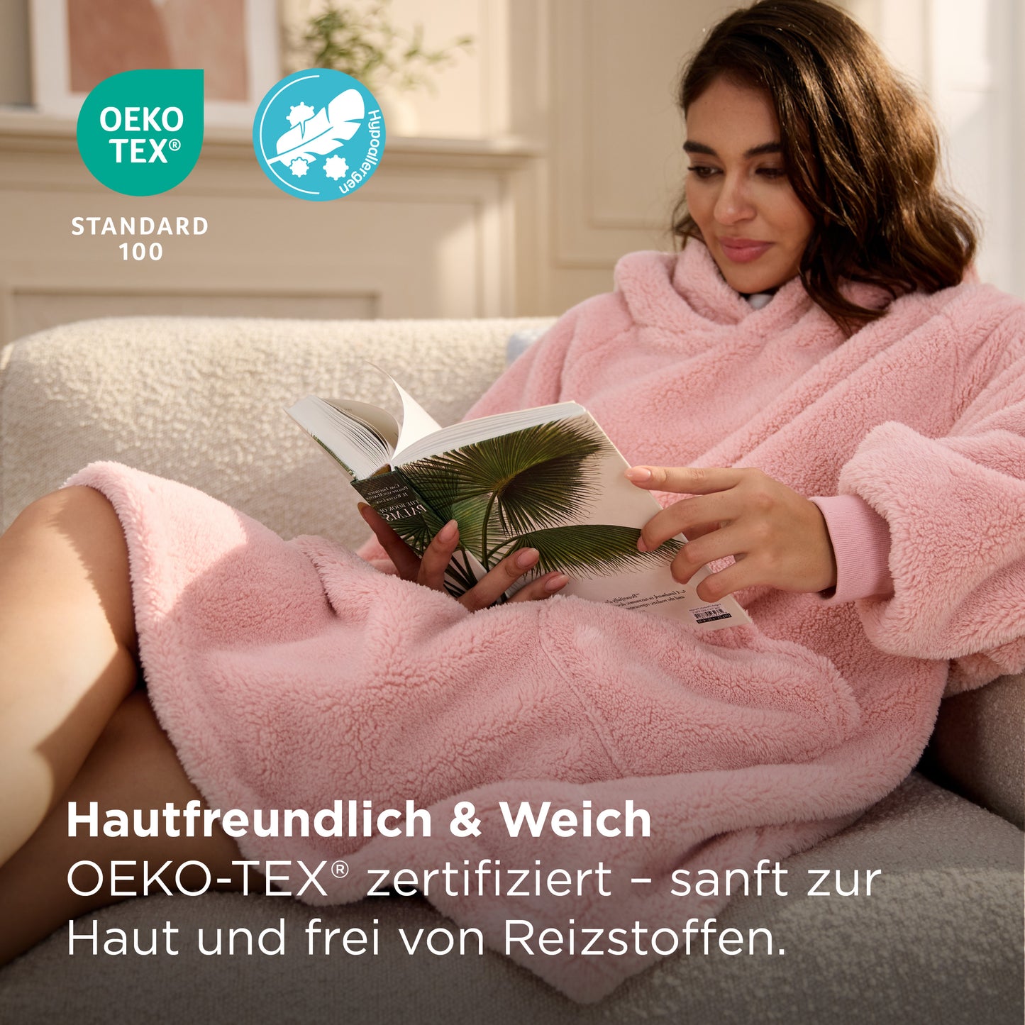 Sherpa Hoodie Decke mit Ärmeln