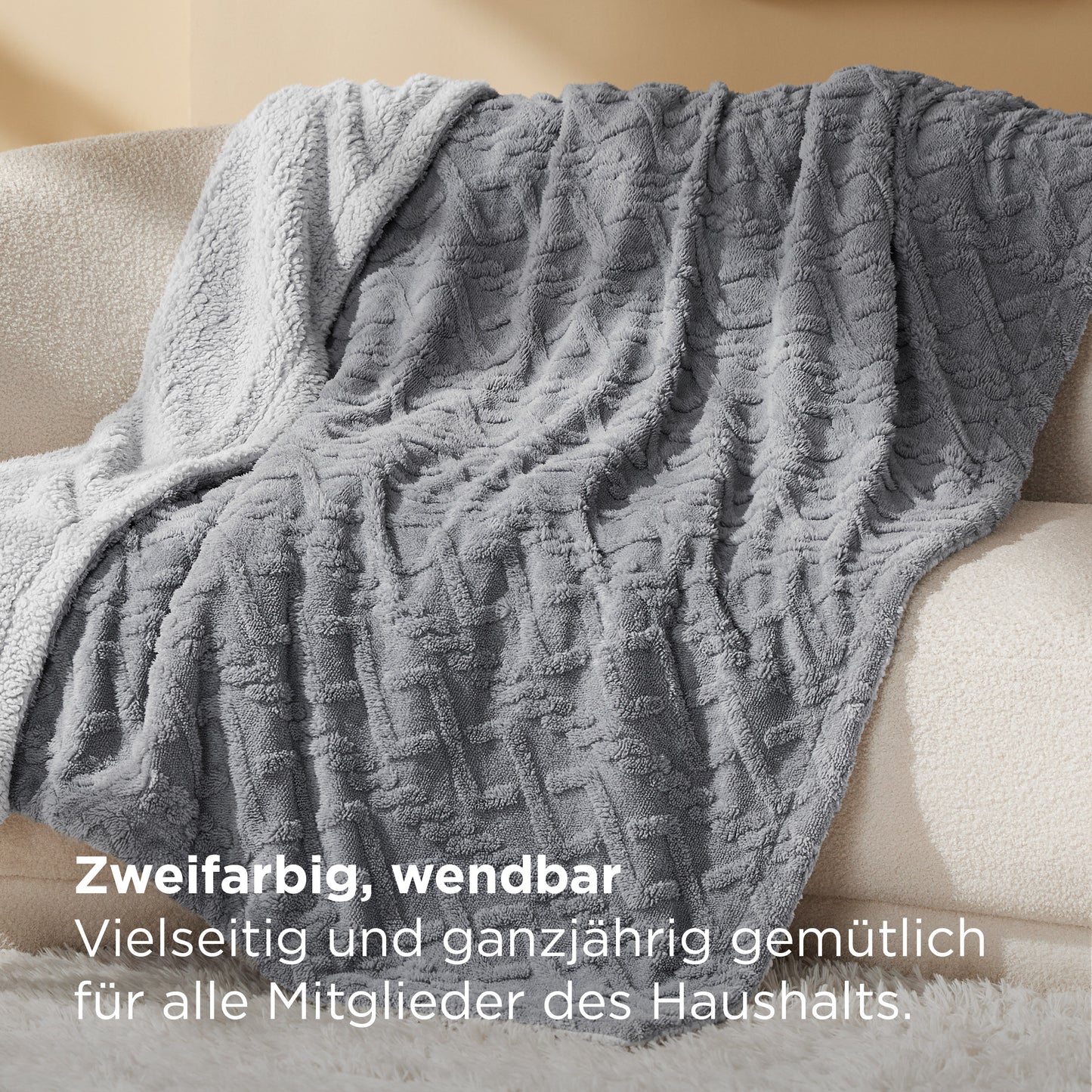 Sherpa Kuscheldecke für Sofa