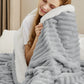 Jacquard Flauschige Sherpa Decke mit Streifenmuster