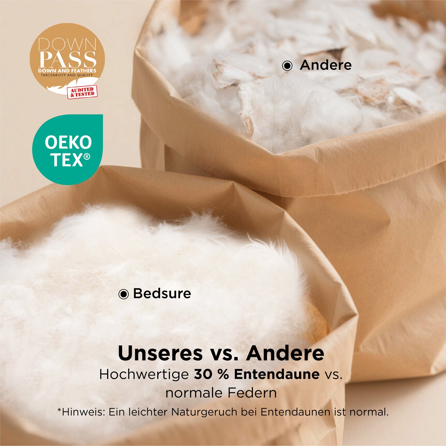 Daunenbettdecke – 30% Daunen, Baumwoll-Mischbezug