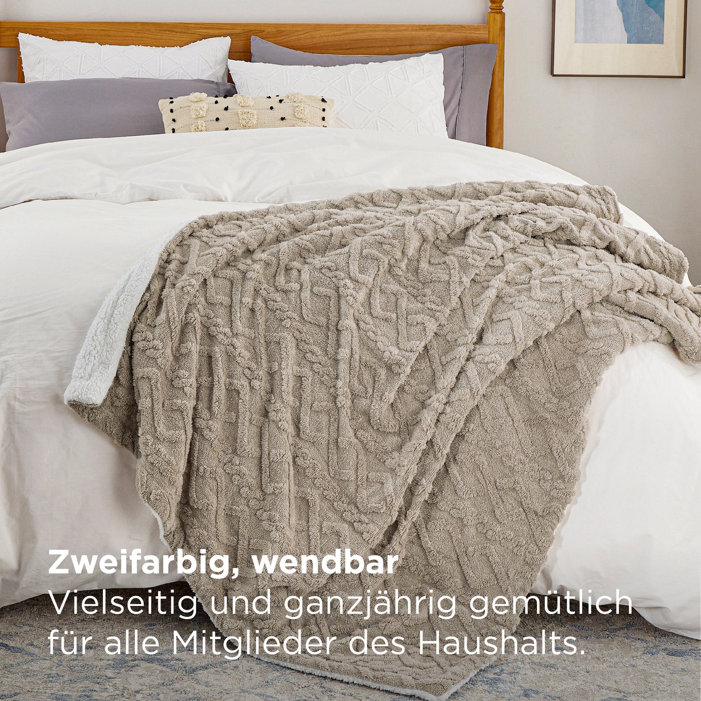 Sherpa Kuscheldecke für Sofa