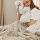 Jacquard Flauschige Sherpa Decke mit Streifenmuster