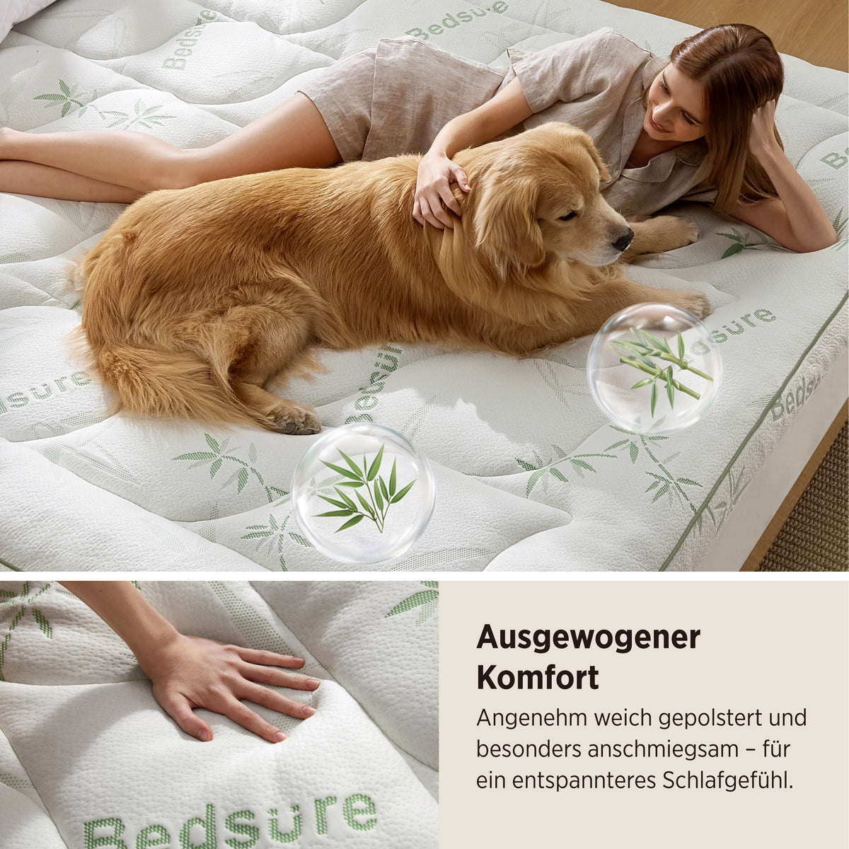 Matratzentopper aus Viskose-aus-Bambus-Mischgewebe