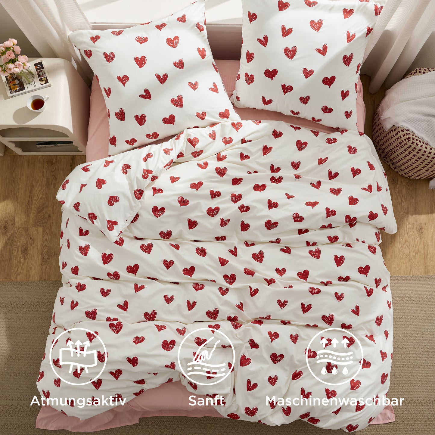 Polyester Mikrofaser Bettwäsche Set Mit Muster