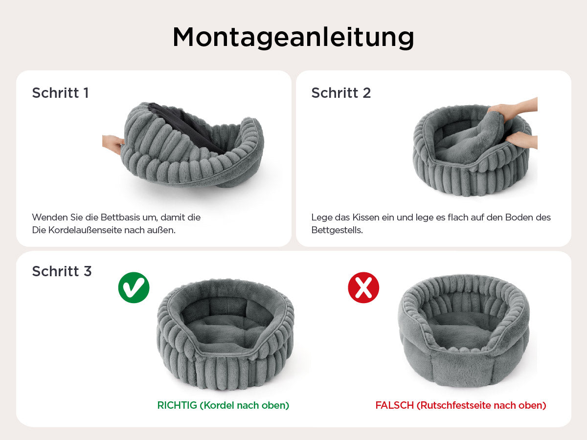 Zweilagiges Kunstfell-Haustierbett