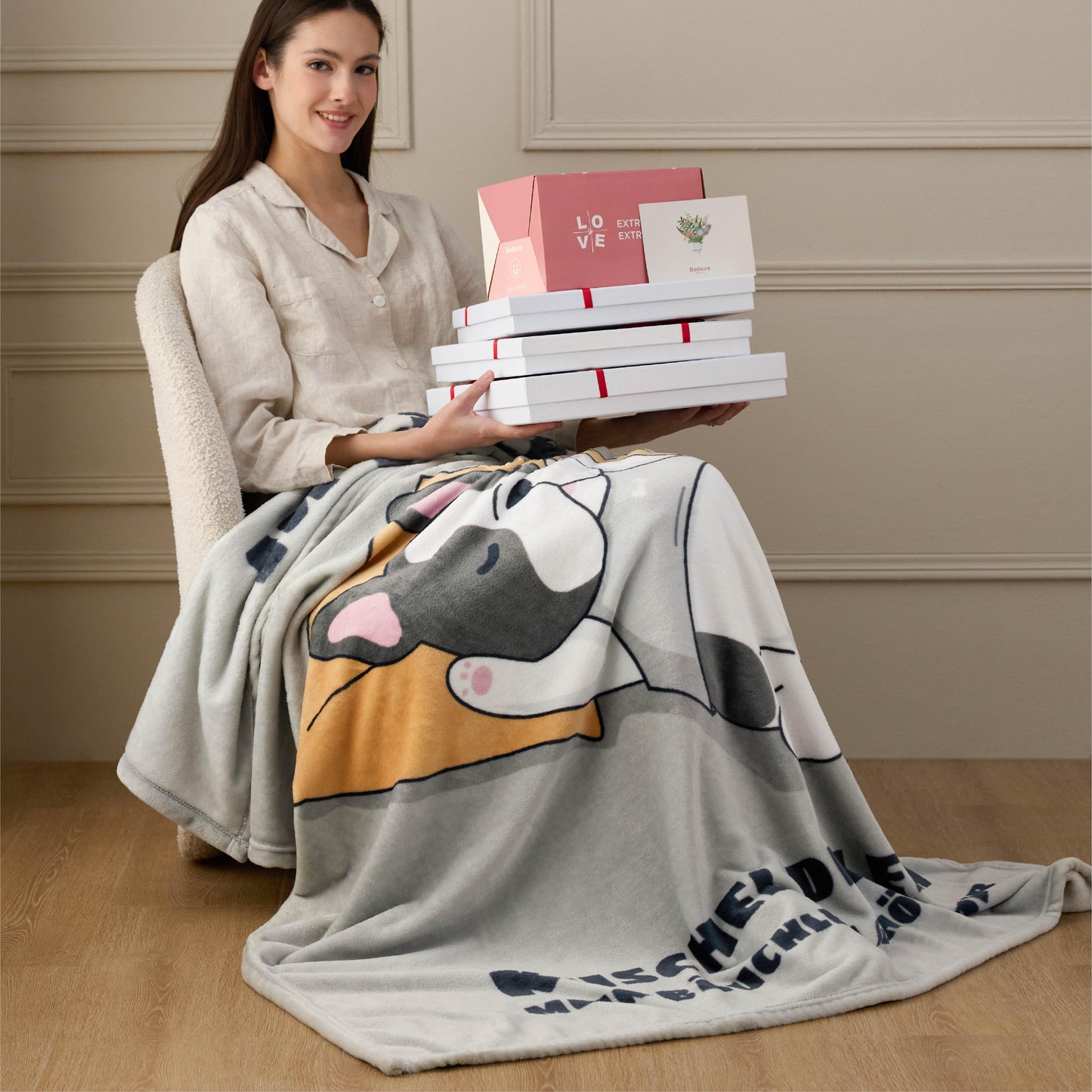 Bedruckte Flanell-Fleece-Decke Zum Verschenken