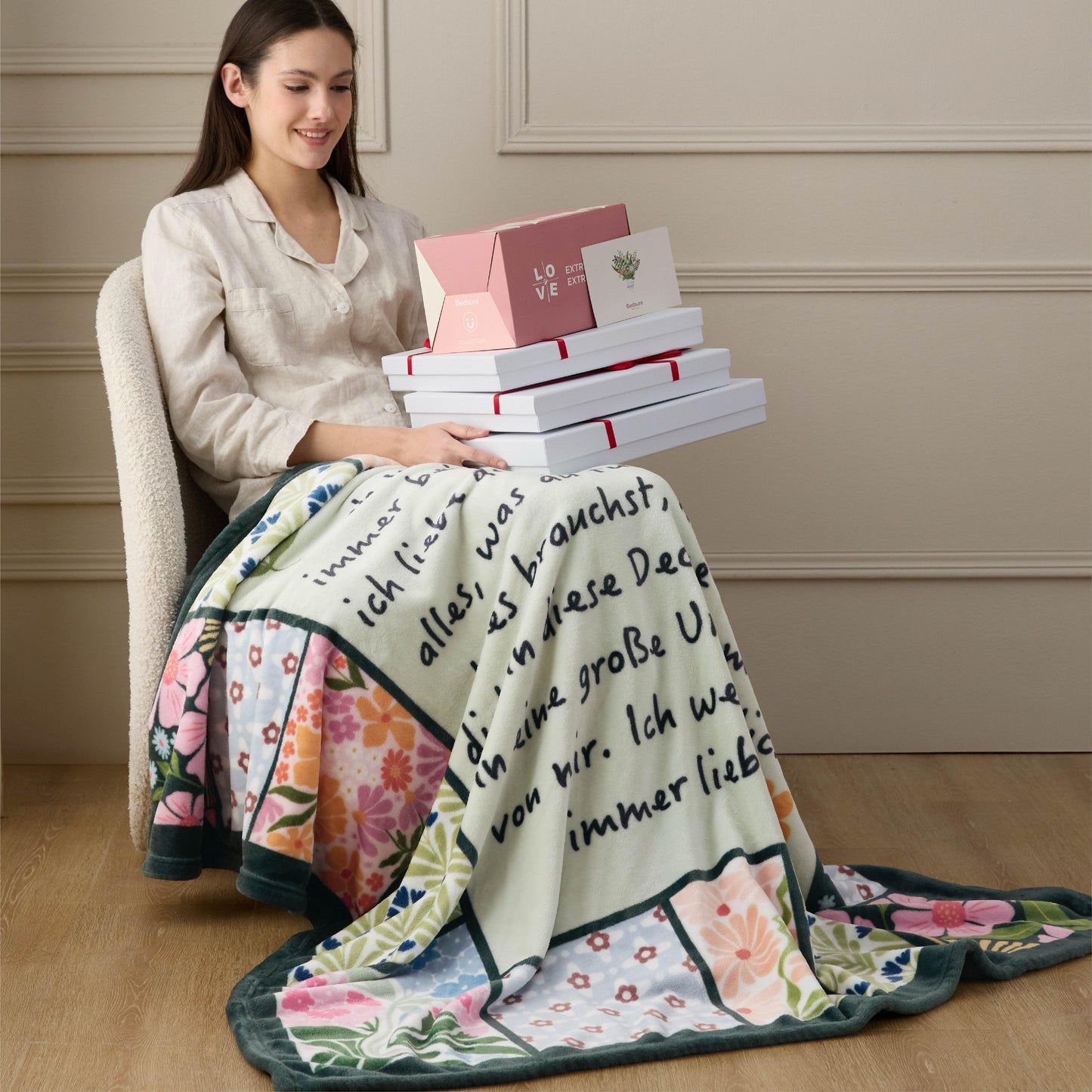 Bedruckte Flanell-Fleece-Decke Zum Verschenken