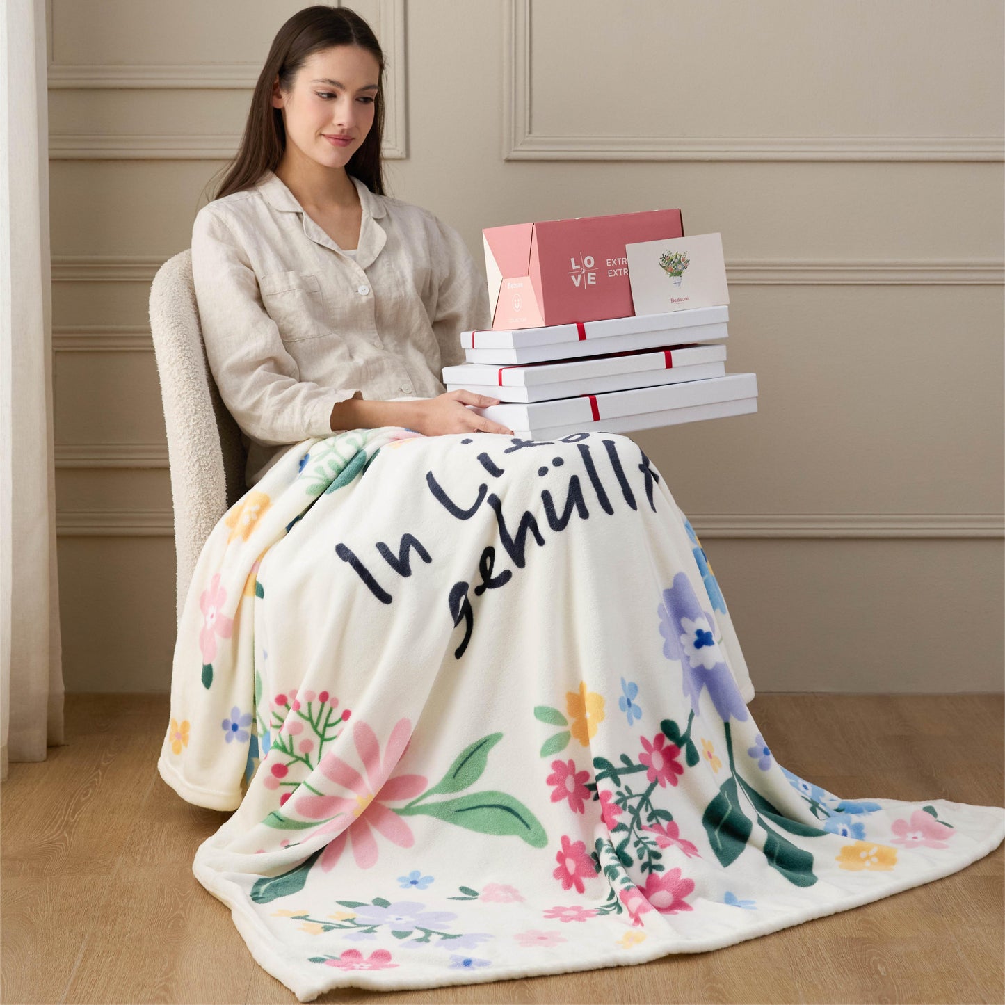 Bedruckte Flanell-Fleece-Decke Zum Verschenken