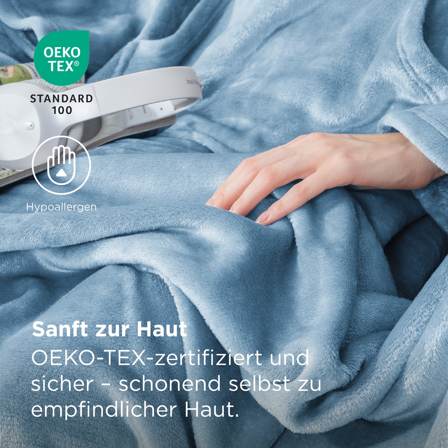 Tragbare Fleece Decke mit Ärmeln