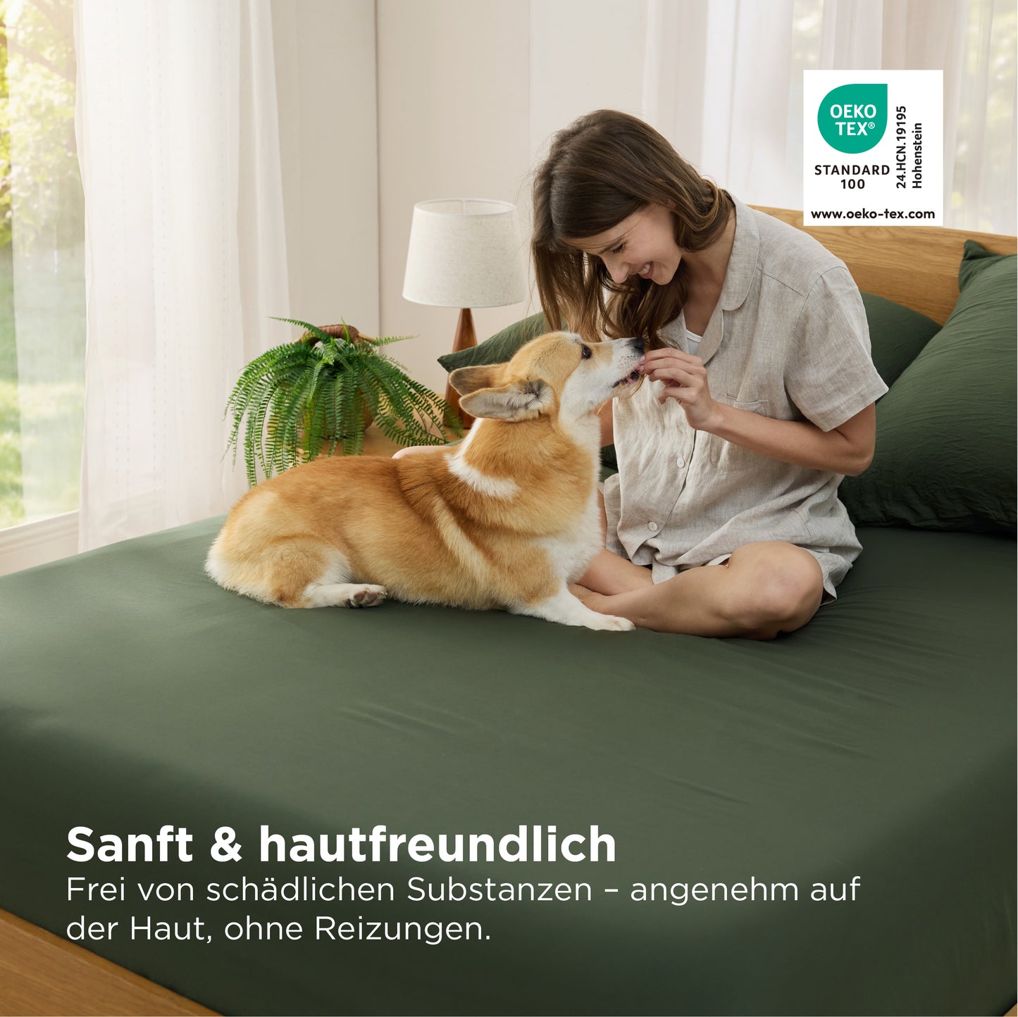 Vorgewaschenes Spannbettlaken
