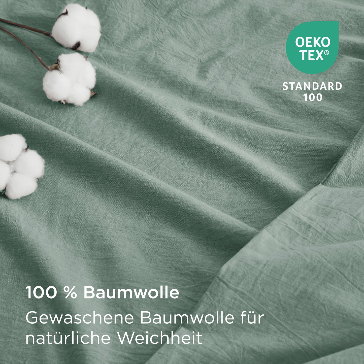 Gewaschene Baumwolle Uni Bettwäsche Set