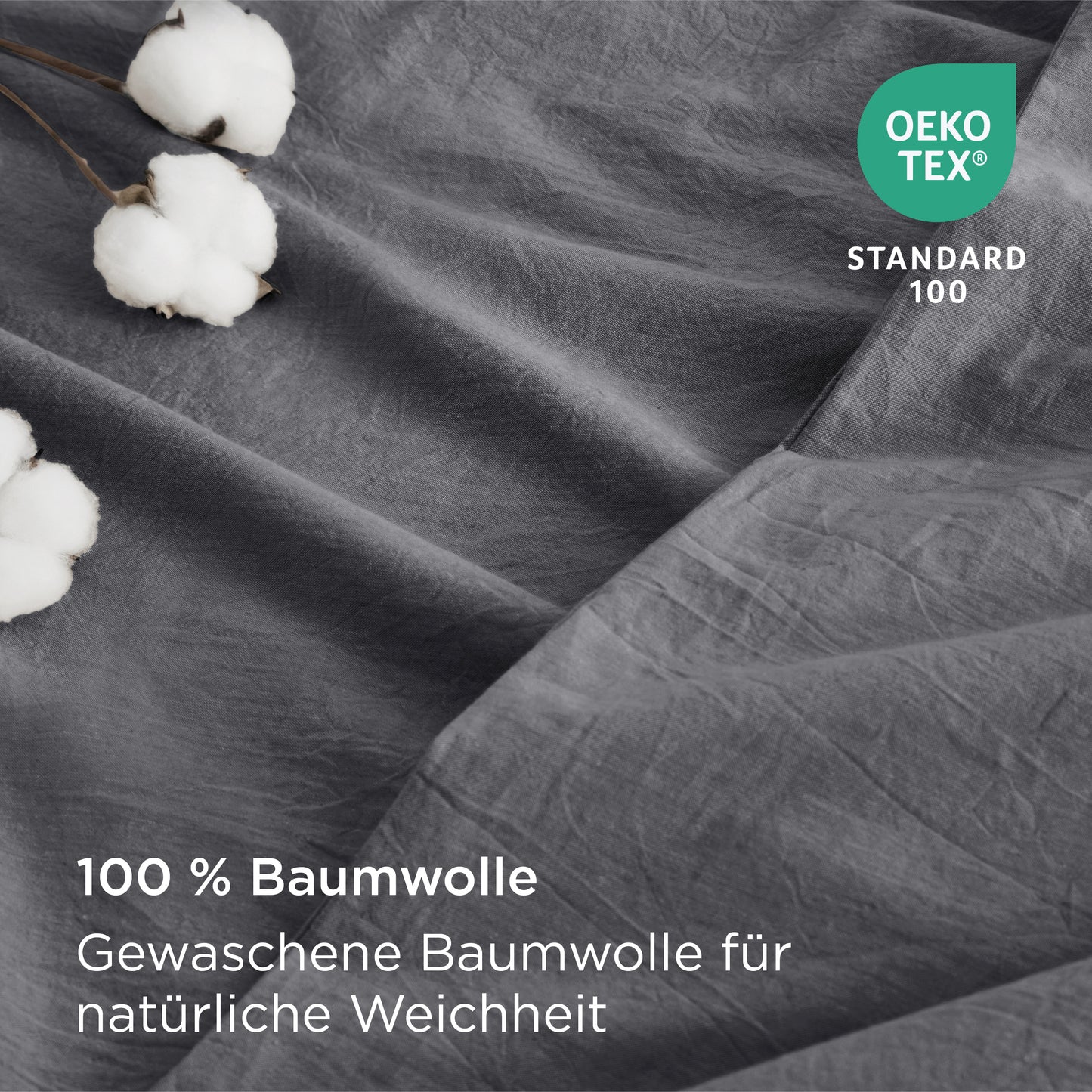 Gewaschene Baumwolle Uni Bettwäsche Set