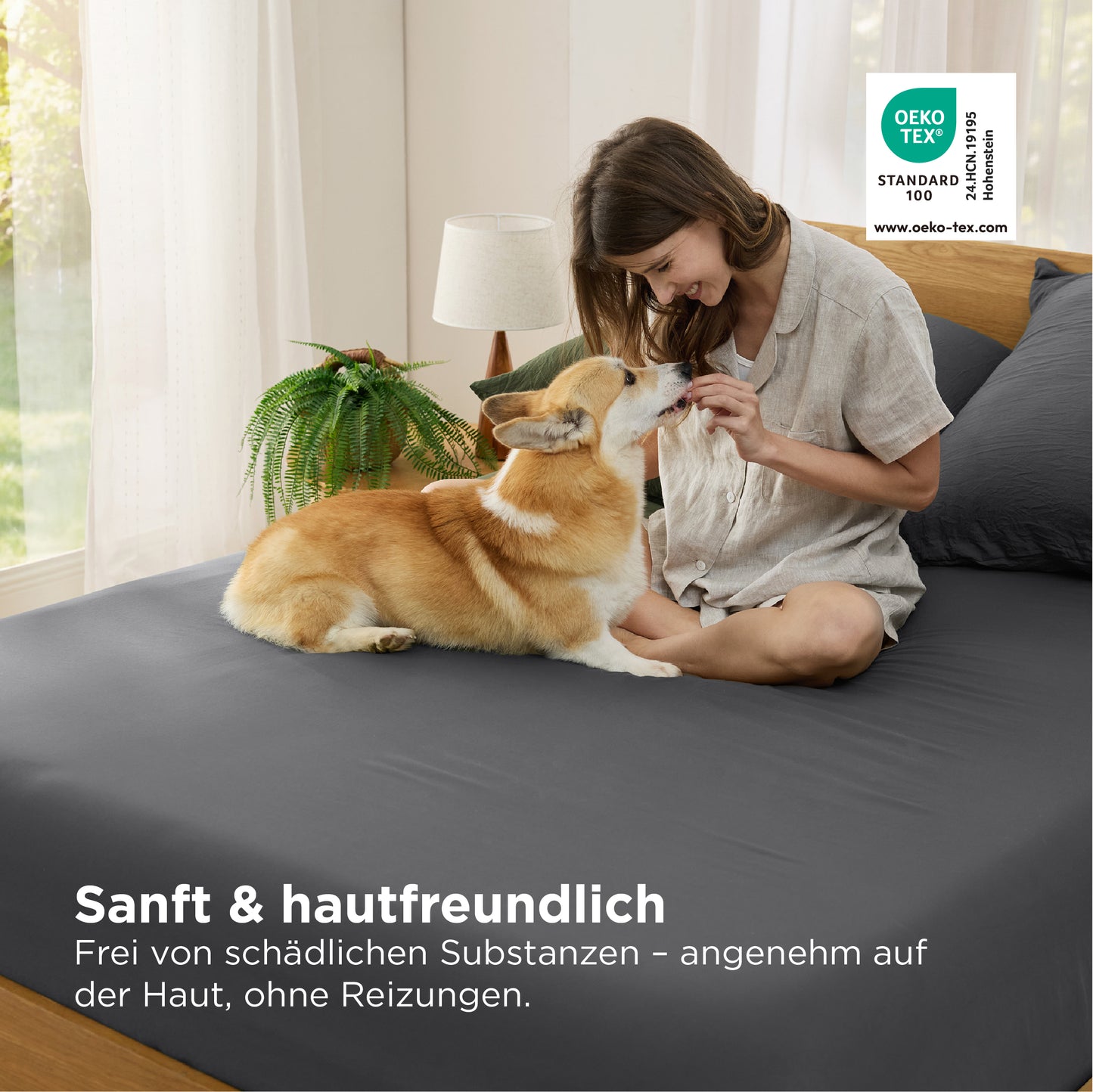Vorgewaschenes Spannbettlaken