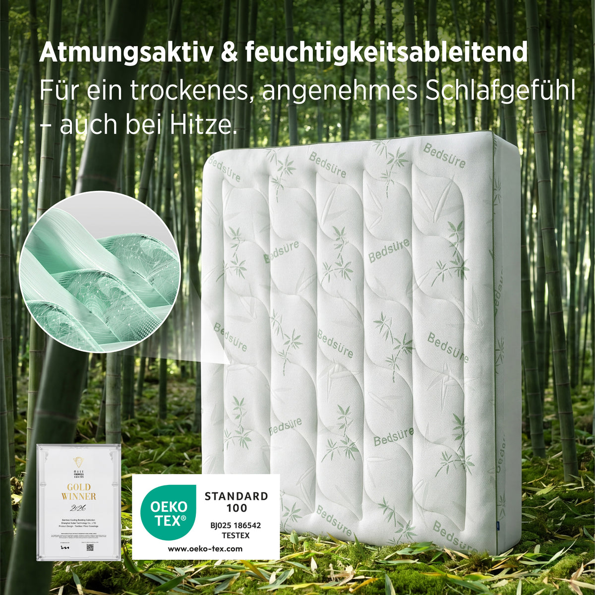 Matratzentopper aus Viskose-aus-Bambus-Mischgewebe