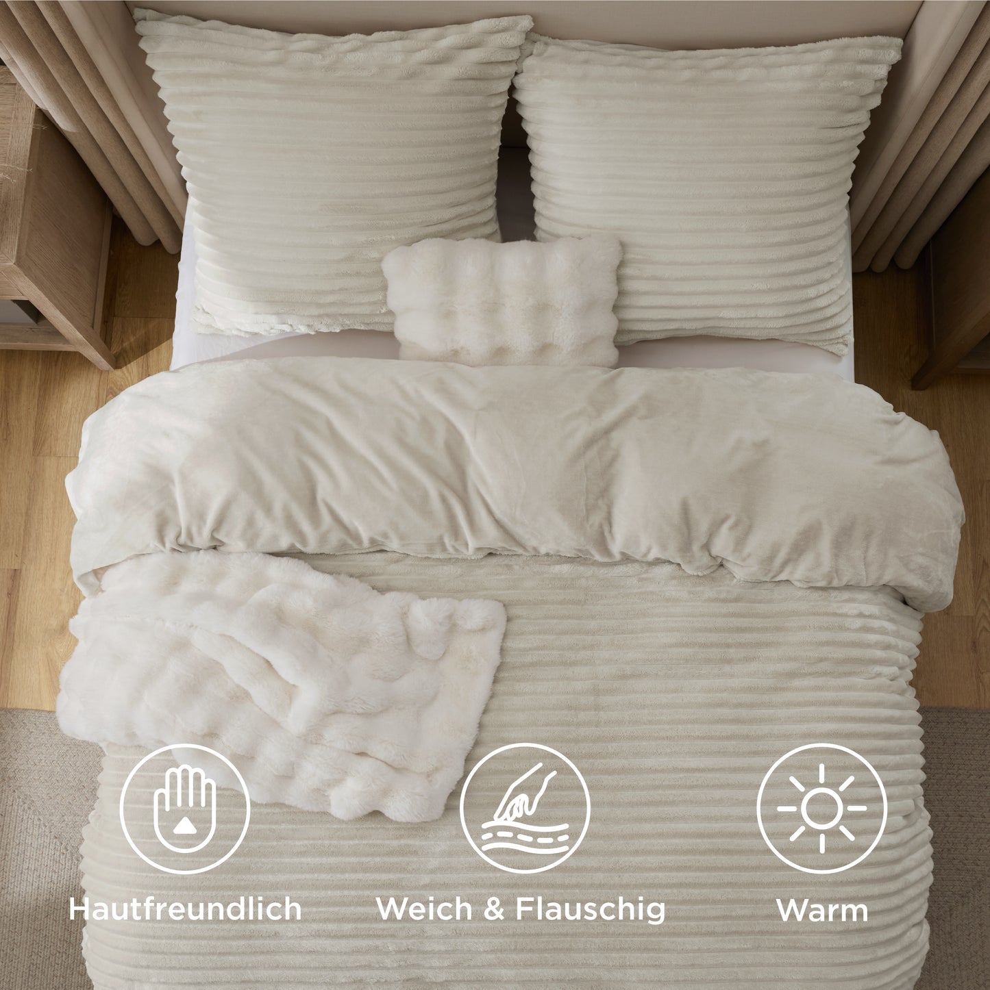 Flanell-Bettwäsche-Set mit Streifenmuster
