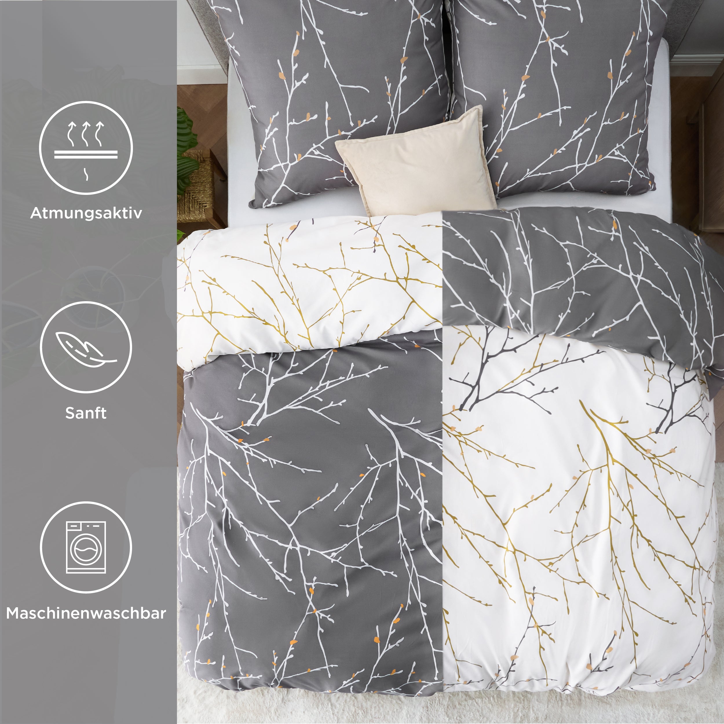 Polyester Mikrofaser Bettwäsche Set Mit Muster