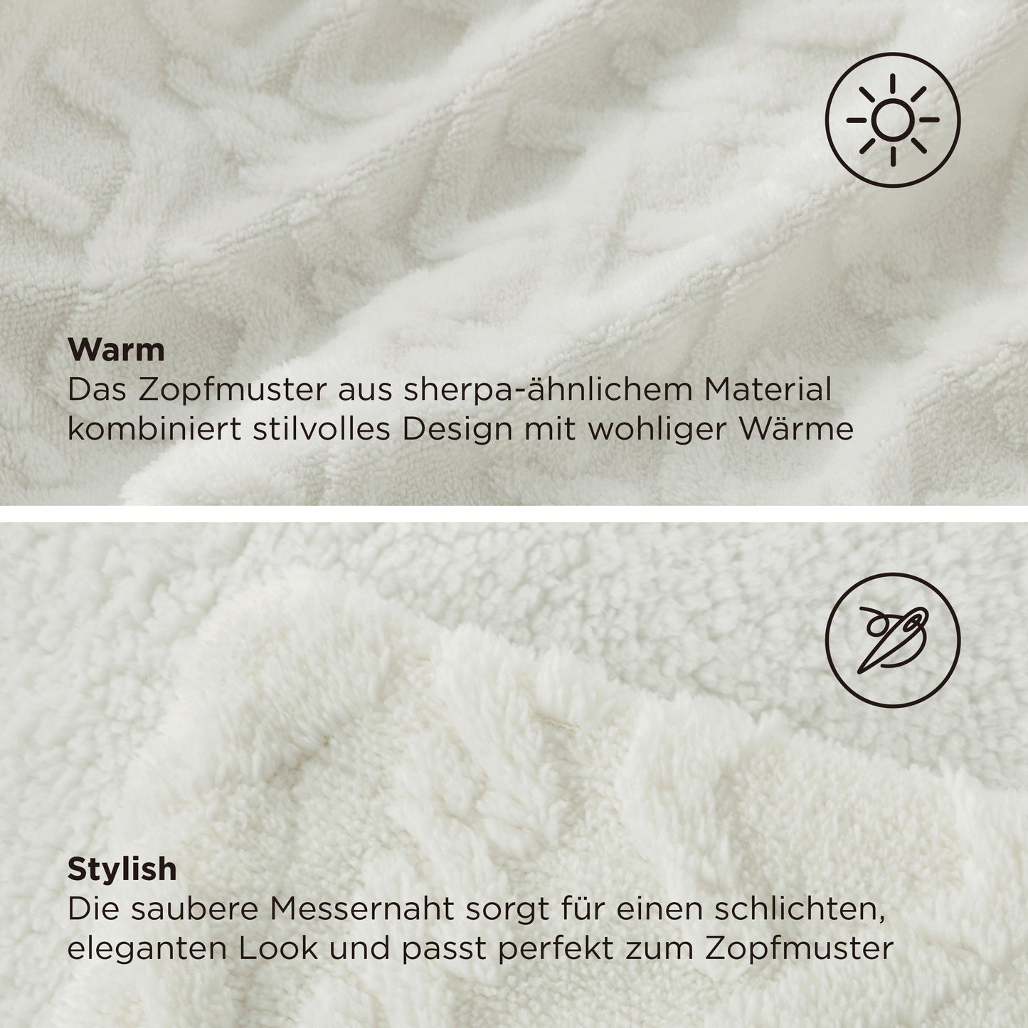 Sherpa Kuscheldecke für Sofa