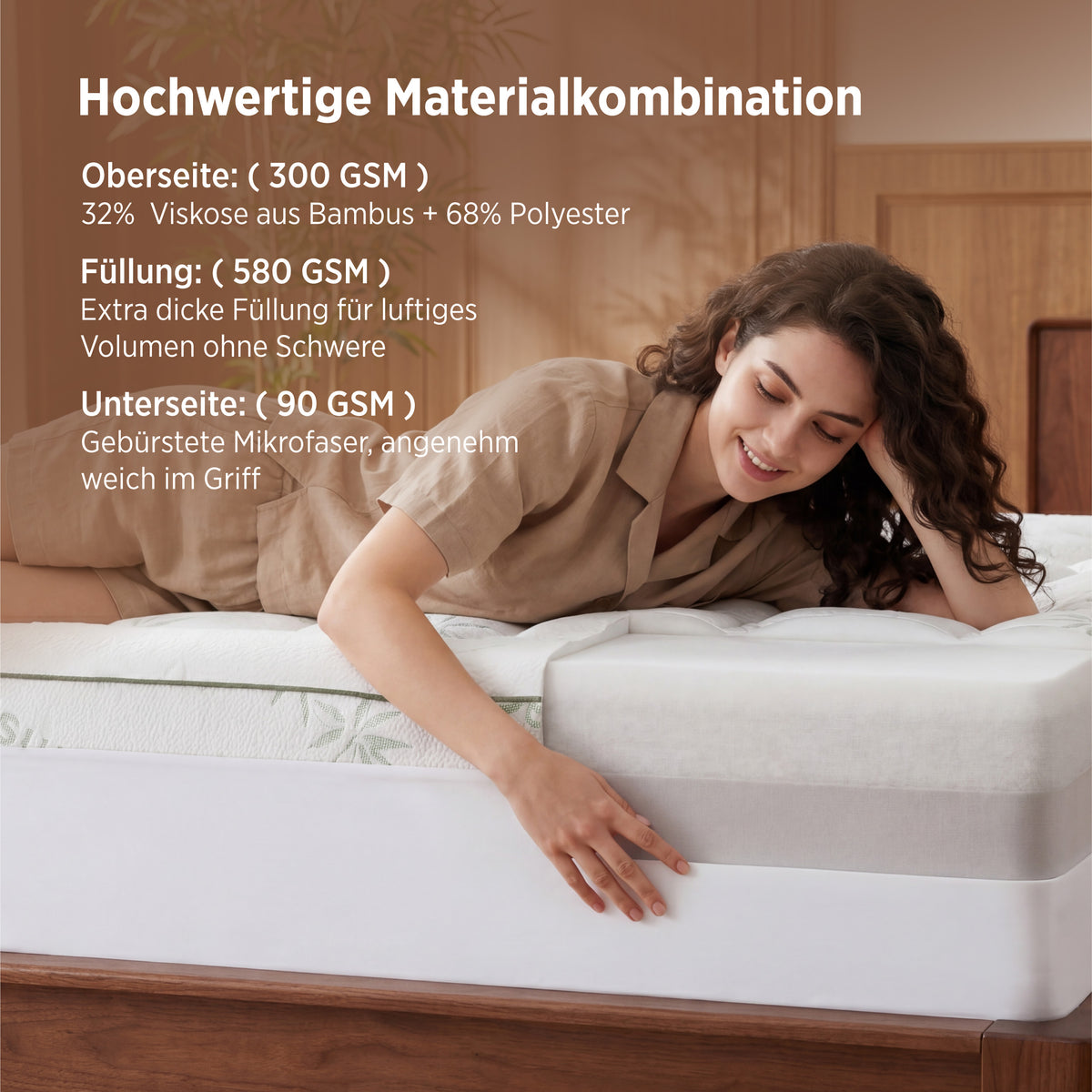 Matratzentopper aus Viskose-aus-Bambus-Mischgewebe