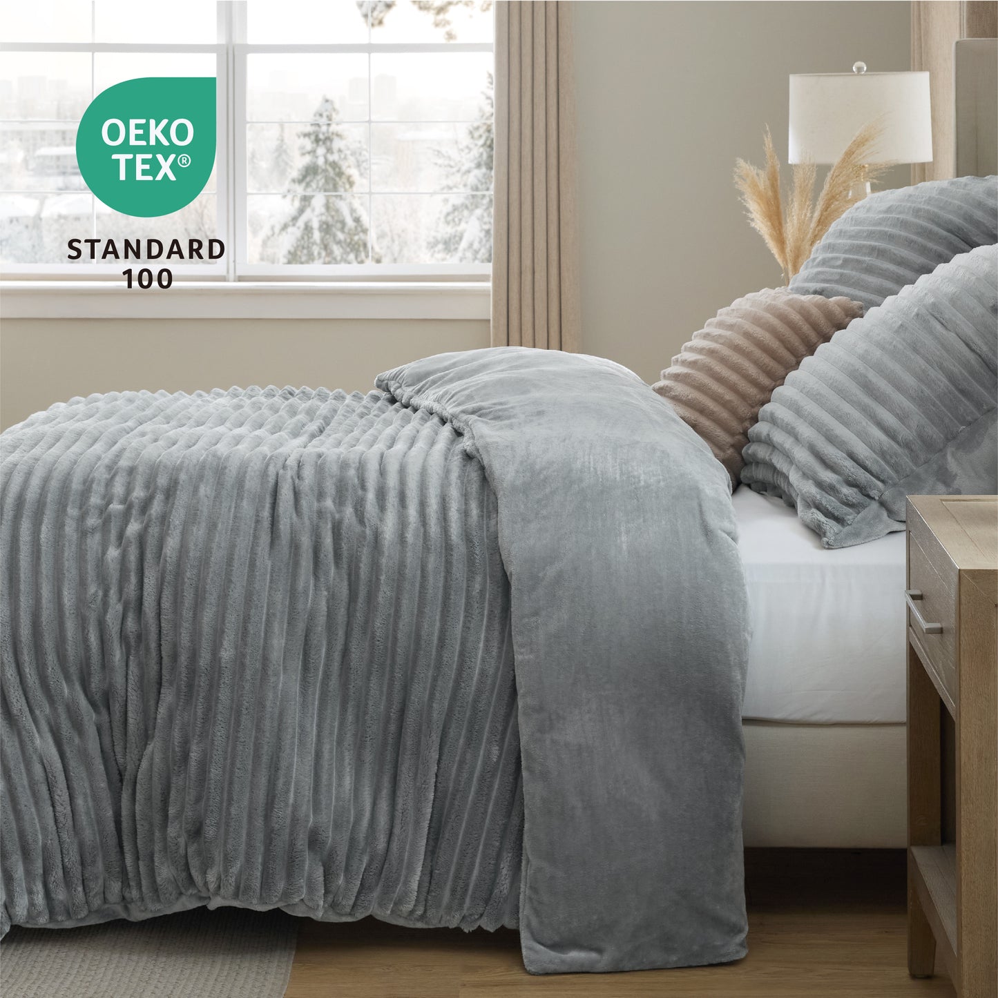 Flanell-Bettwäsche-Set mit Streifenmuster