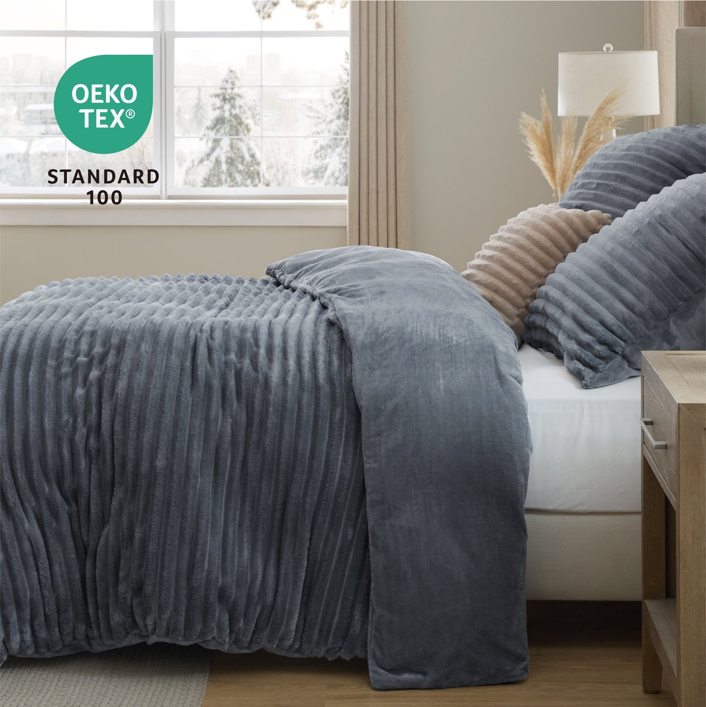 Flanell-Bettwäsche-Set mit Streifenmuster