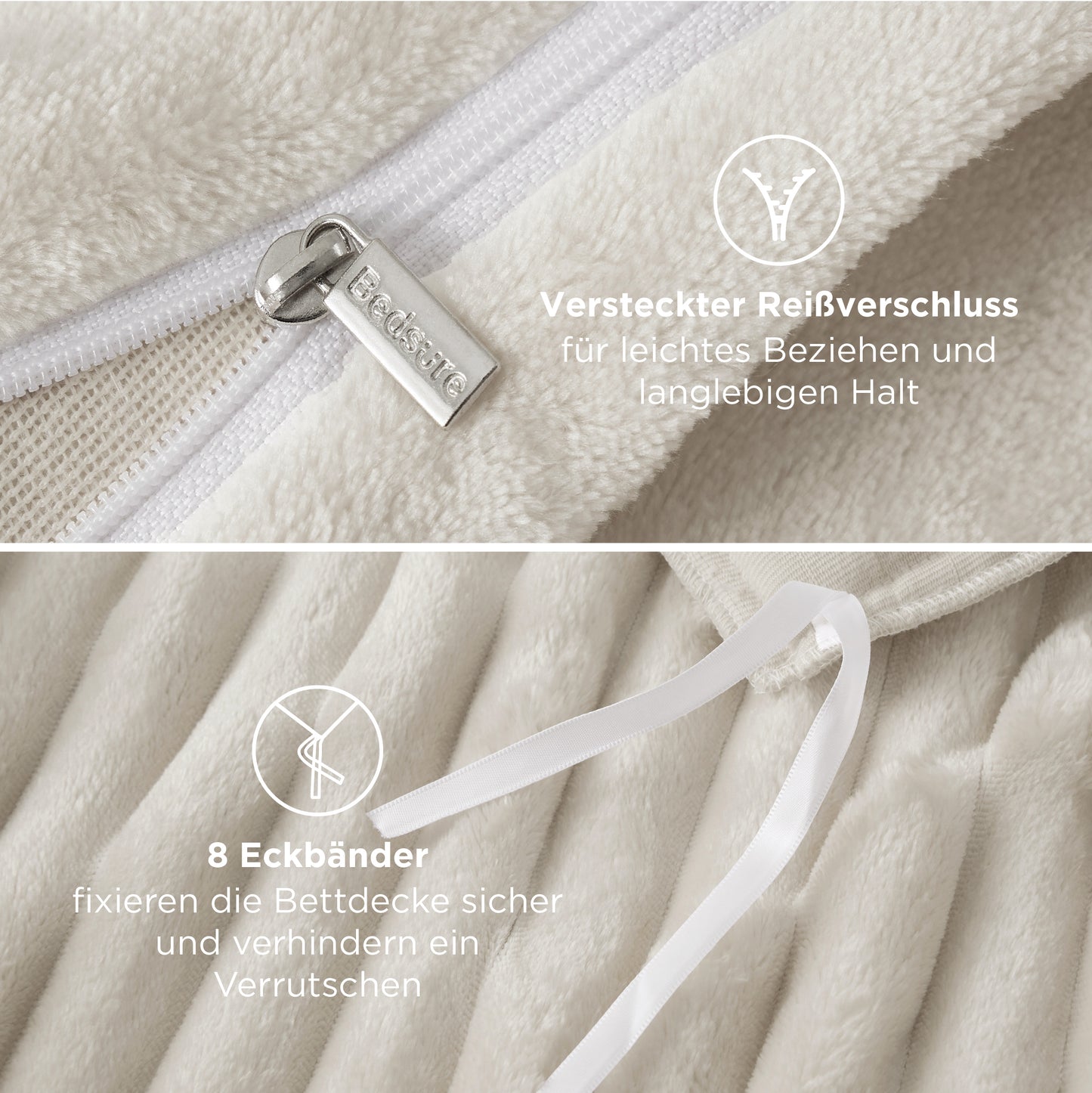 Flanell-Bettwäsche-Set mit Streifenmuster