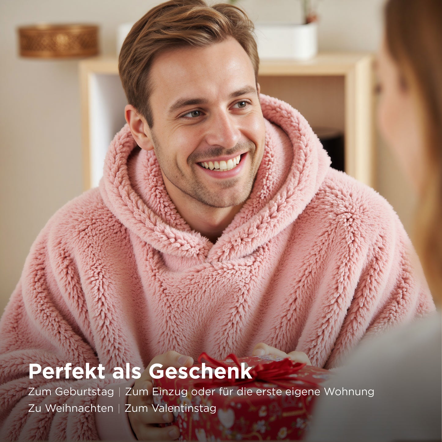 Sherpa Hoodie Decke mit Ärmeln