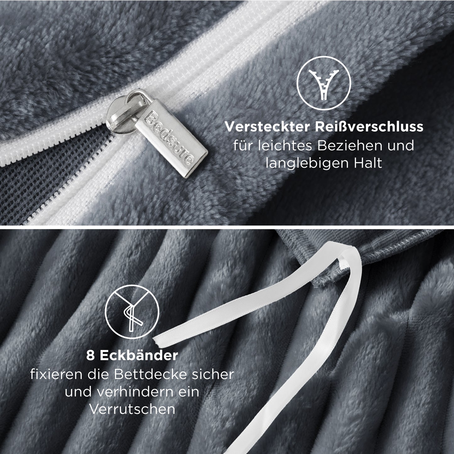 Flanell-Bettwäsche-Set mit Streifenmuster